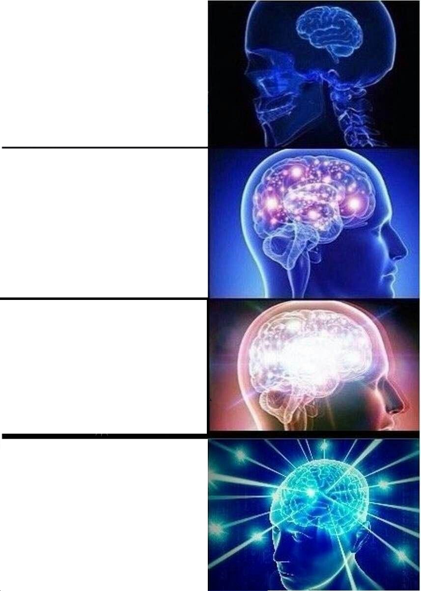 Expanding Brain meme about Crowned Skin