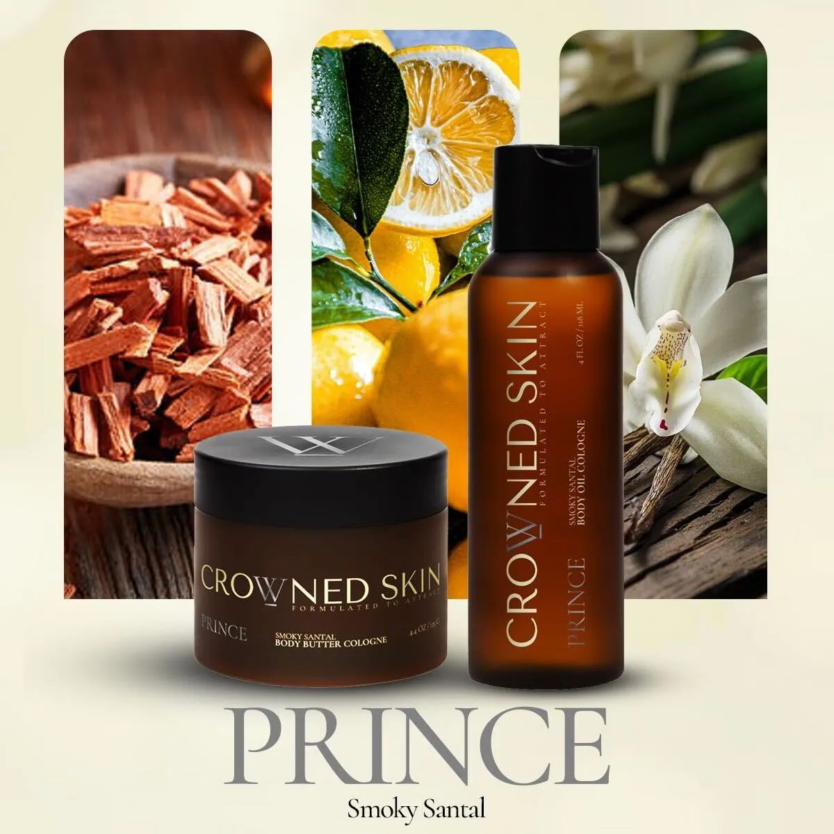 Crowned Skin Prince Body Butter Cologne - Smoky Santal